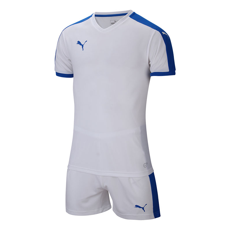 （团队首选）专柜正品PUMA TEAMSPORT 顶级 足球 光板白色队服套装（上衣+短裤）