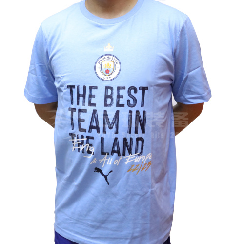 专柜正品PUMA 22-23曼城欧冠 夺冠T球员同款纪念衫T恤